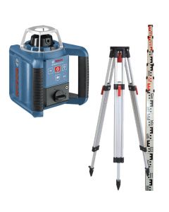 Niveau laser rotatif BOSCH GRL300HVG en pack avec trépied et mire alu 4m faisceau vert