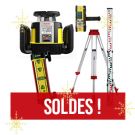 Pack guidage laser Leica double pente CLX700 avec cellule LMR360, report cabine LMD360, trépied et mire